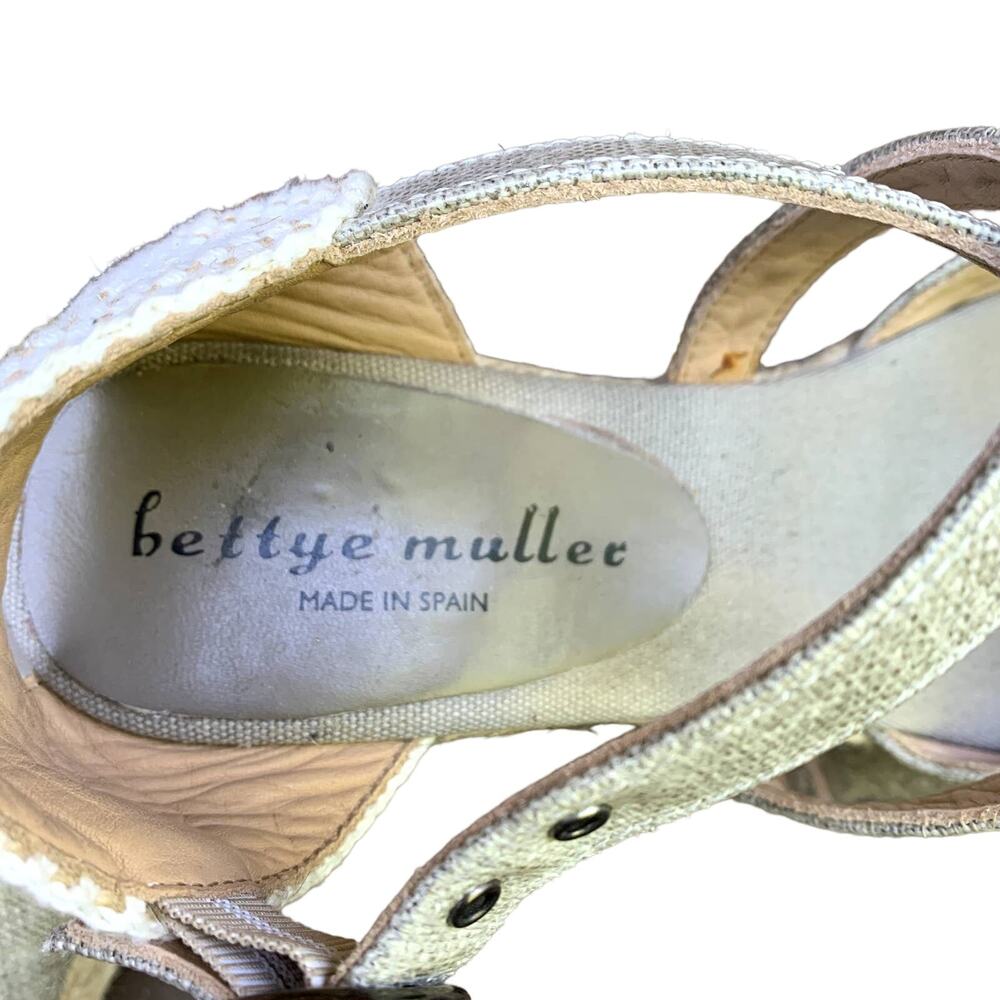 Bettye Muller Katy Espadrille Sandals Shoes Tan Canvas EU 40 US 9.5 - Picture 8 of 11